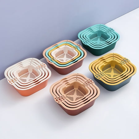 Xuanyuan 8Pcs/Set Double-layer Side Handle Drain Basket Plastic Practical Quick Drainage Colander Basket Kitchen Tools
Xuanyuan 8Pcs/Set Double-layer Side Handle Drain Basket Plastic Practical Quick Drainage Colander Basket Kitchen Tools
