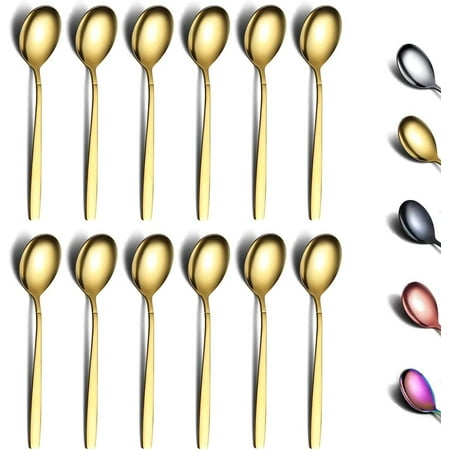 Gold Teaspoons 6.3 Set of 12 Stainless Steel Titanium Shiny Gold Plating Tea Spoons Silverware Golden Tea Spoon Small Dessert Spoon Teaspoon Dishwasher Safe
Gold Teaspoons 6.3 Set of 12 Stainless Steel Titanium Shiny Gold Plating Tea Spoons Silverware Golden Tea Spoon Small Dessert Spoon Teaspoon Dishwasher Safe