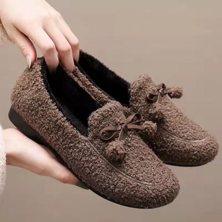 Women‘s Bow Tie Plush Flats Soft Warm Lightweight Slip On Shoes Comfy Solid Color Loafers
Women‘s Bow Tie Plush Flats Soft Warm Lightweight Slip On Shoes Comfy Solid Color Loafers