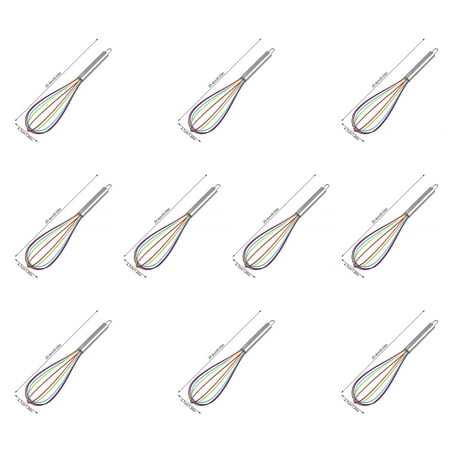 10pcs Colorful Silicone Manual Whisk Stainless Steel Egg Beater Milk Frother Cream Stirrer Kitchen Utensil 8inches
10pcs Colorful Silicone Manual Whisk Stainless Steel Egg Beater Milk Frother Cream Stirrer Kitchen Utensil 8inches