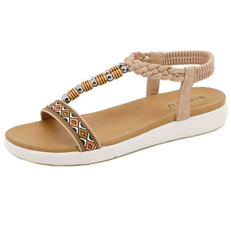 Flat Sandals Women Flowers Printed Sandals Ladies Soft Fashion Platform String Bead Summer Beach Shoes
Flat Sandals Women Flowers Printed Sandals Ladies Soft Fashion Platform String Bead Summer Beach Shoes