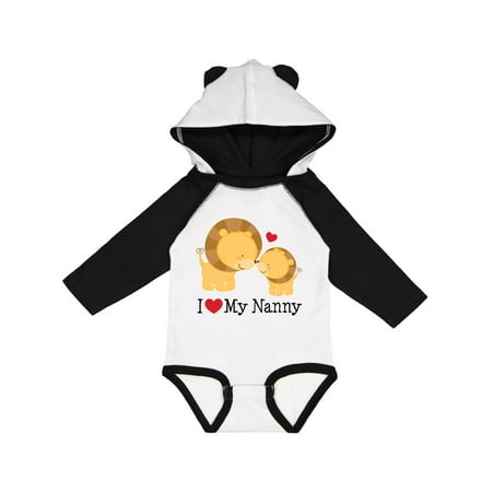 Inktastic I Love My Nanny Gift Baby Boy or Baby Girl Long Sleeve Bodysuit