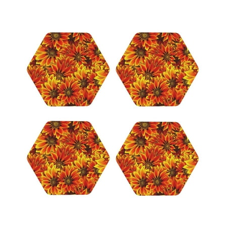 Junzan Sunflower4 Print Coasters for Drinks - Leather Coasters Set of 4 for Coffee Table for Housewarming/Kitchen/Bar/Decor-Hexagon
Junzan Sunflower4 Print Coasters for Drinks - Leather Coasters Set of 4 for Coffee Table for Housewarming/Kitchen/Bar/Decor-Hexagon