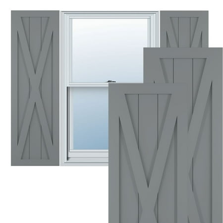 Ekena Millwork 15 W x 62 H True Fit PVC Single X-Board Farmhouse Fixed Mount Shutters Ocean Swell (Per Pair - Hardware Not Included)
Ekena Millwork 15 W x 62 H True Fit PVC Single X-Board Farmhouse Fixed Mount Shutters Ocean Swell (Per Pair - Hardware Not Included)