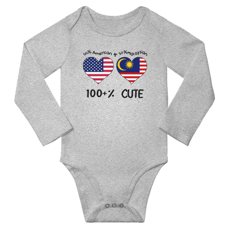 50% American + 50% Malaysian = 100+% Cute Baby Long Slevve Romper Bodysuit (Gray 3-6 Months)
50% American + 50% Malaysian = 100+% Cute Baby Long Slevve Romper Bodysuit (Gray 3-6 Months)