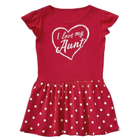 Inktastic I Love My Aunt in White Chalk Heart Gift Baby Girl Dress