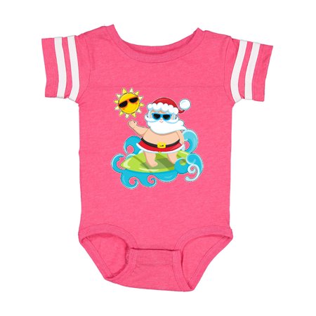 Inktastic Surfing Santa Gift Baby Boy or Baby Girl Bodysuit