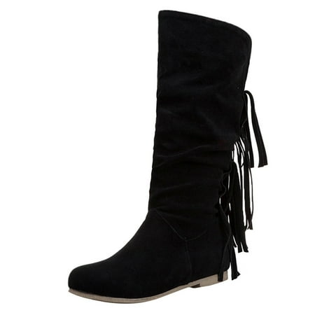 Fsqjgq Womens Mid Boots Women s Autumn and Winter European and American Retro Fashion Tassel Round Head Warm High Boots Cowboy Women Rain Boots Black 37
Fsqjgq Womens Mid Boots Women s Autumn and Winter European and American Retro Fashion Tassel Round Head Warm High Boots Cowboy Women Rain Boots Black 37