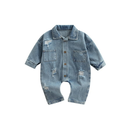 Binpure Baby Romper Denim Front Button Closure Long Sleeve Lapel Design Rag Pocket Decor Cute Jumpsuit
Binpure Baby Romper Denim Front Button Closure Long Sleeve Lapel Design Rag Pocket Decor Cute Jumpsuit
