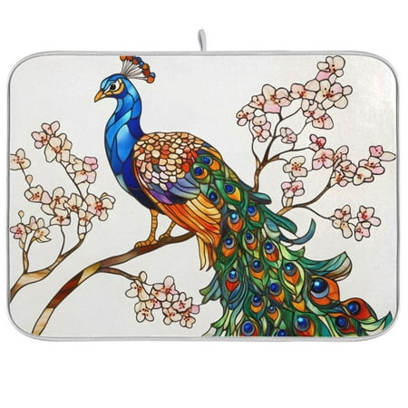 joogoo Peacock on Branch Dish Drying Mat Kitchen Counter Absorbent Drying Pad 18x24 in Drainer Rack
joogoo Peacock on Branch Dish Drying Mat Kitchen Counter Absorbent Drying Pad 18x24 in Drainer Rack