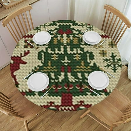 Tllo0ord Round Fitted Tablecloth Knitted Deer Nordic Festive Table Cloth Round Elastic Edge Fitted Table Cover Multicolor Fits Tables 42-46
Tllo0ord Round Fitted Tablecloth Knitted Deer Nordic Festive Table Cloth Round Elastic Edge Fitted Table Cover Multicolor Fits Tables 42-46