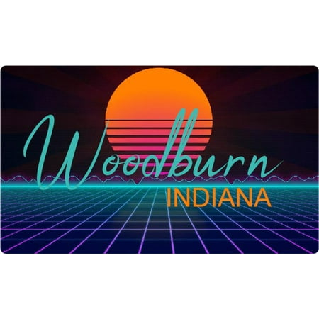 Aberdeen Indiana 4 X 2.25-Inch Fridge Magnet Retro Neon Design