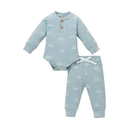 Douhoow Infant Boys Girls Clothes Baby Ribbed Sun Print Long Sleeve Bodysuits Pants
Douhoow Infant Boys Girls Clothes Baby Ribbed Sun Print Long Sleeve Bodysuits Pants