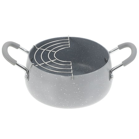 NUOLUX 1Pc Tempura Frying Pot Japanese Style Deep Fryer Pan with Oil Drain Rack