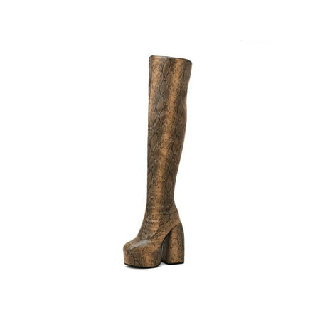 Difumos Women Fashion Chunky Heel High Heeled Boot Sexy Over The Knee Platform Boots Wedding Thigh Shoes Dark Brown 8
Difumos Women Fashion Chunky Heel High Heeled Boot Sexy Over The Knee Platform Boots Wedding Thigh Shoes Dark Brown 8