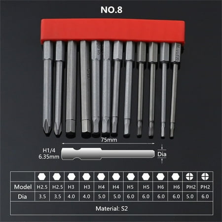 12PCS Screwdriver bit Set with Magnetic Alloy Steel Electric Screwdriver Bit