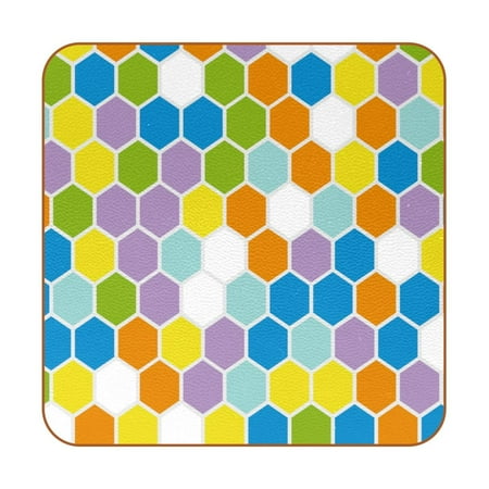 OWNTA Yellow Blue White Orange Geometric Hexagon Pattern Premium 6-Piece Square Coaster Set in Microfiber Leather - Non-Slip & Absorbent Cup Mats
OWNTA Yellow Blue White Orange Geometric Hexagon Pattern Premium 6-Piece Square Coaster Set in Microfiber Leather - Non-Slip & Absorbent Cup Mats