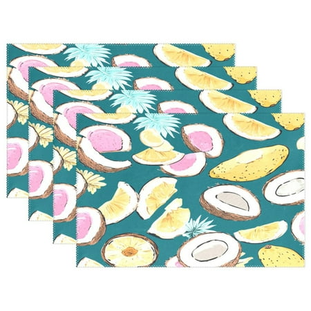 Tropical Fruits Design 4-Piece 12x18in Heat-Proof Place Mats Set Non-Slip for Family Dining
Tropical Fruits Design 4-Piece 12x18in Heat-Proof Place Mats Set Non-Slip for Family Dining