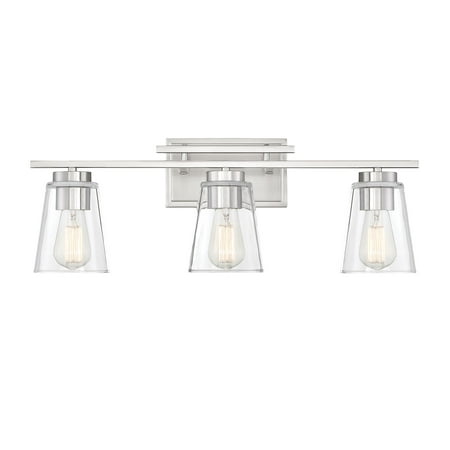 Savoy House 8-1020-3-SN Calhoun 3 Light Bathroom Vanity Light in a Satin Nickel Finish with Clear Glass (24 W x 9 H)
Savoy House 8-1020-3-SN Calhoun 3 Light Bathroom Vanity Light in a Satin Nickel Finish with Clear Glass (24 W x 9 H)