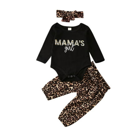 Baby Girl Pants Set Letter Print Long Sleeve Round Neck Romper Cute Headband Leopard Elastic Trousers Suit 6-12 Months
Baby Girl Pants Set Letter Print Long Sleeve Round Neck Romper Cute Headband Leopard Elastic Trousers Suit 6-12 Months