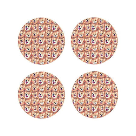 Drink Coasters Set of 4 Corgi Head with Floal Leather Coasters for Coffee Table Protector Heat Resistant Cute Coasters for Home Decor Housewarming Gifts Bar Kitchen 4 Inch Round Shape
Drink Coasters Set of 4 Corgi Head with Floal Leather Coasters for Coffee Table Protector Heat Resistant Cute Coasters for Home Decor Housewarming Gifts Bar Kitchen 4 Inch Round Shape