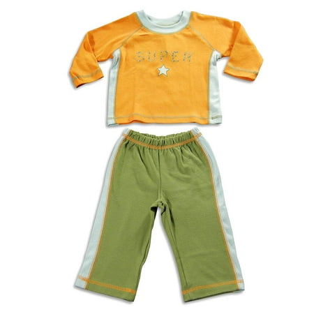 Cloud Mine - Baby Boys 2 Piece Long Sleeve Pant Set 21488-6Months (orange super)
