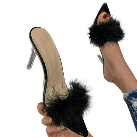 Cathalem Fashion Spring And Summer Women Sandals Fluffy High Heeled Large Size Pointed Women Slides Sandals Size 11 Black 6.5
Cathalem Fashion Spring And Summer Women Sandals Fluffy High Heeled Large Size Pointed Women Slides Sandals Size 11 Black 6.5