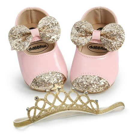Baozhu Baywell Baby Girl Shoes + Hair Band Infant Toddler Fashion PU Sequins Bowknot Non-slip Princess First Walker Baptism Shoes
Baozhu Baywell Baby Girl Shoes + Hair Band Infant Toddler Fashion PU Sequins Bowknot Non-slip Princess First Walker Baptism Shoes