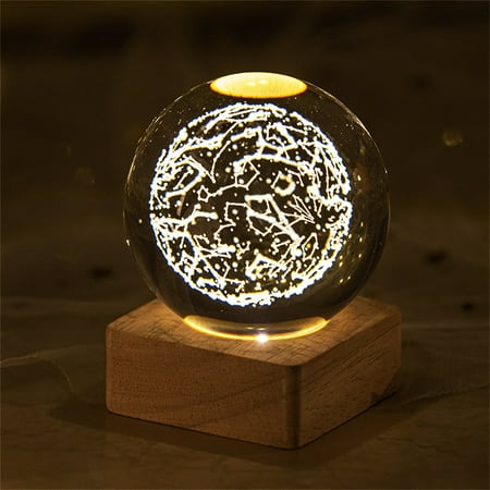 Mittory 3D Crystal Ball Night Light Solid Crystal Ball 3D Lasers Engraving Of Glass With Wooden Base USB Energy Supply Decoration Light
Mittory 3D Crystal Ball Night Light Solid Crystal Ball 3D Lasers Engraving Of Glass With Wooden Base USB Energy Supply Decoration Light