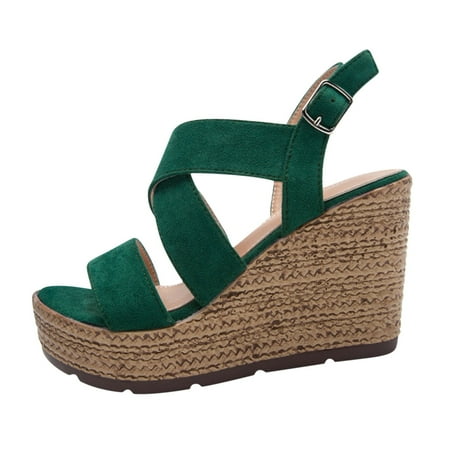 Wedge Heels For Women Dressy Wedge Sandals Women s Shoes Casual Straw Wedges Buckle Ankle Strap Suede Upper High Heel Sandals Green
Wedge Heels For Women Dressy Wedge Sandals Women s Shoes Casual Straw Wedges Buckle Ankle Strap Suede Upper High Heel Sandals Green