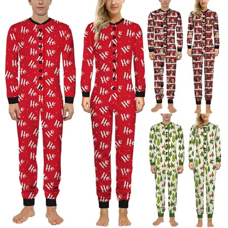 Fanvereka Couple Christmas Sleeping Romper Long Sleeve Round Neck Buttons Crotch Open Jumpsuit Home Pajamas
Fanvereka Couple Christmas Sleeping Romper Long Sleeve Round Neck Buttons Crotch Open Jumpsuit Home Pajamas