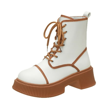Ediodpoh Women s Fashion Leather Lace up Mid Calf Boots Solid Color Casual Comfort Boots Womens Winter Boots White 9
Ediodpoh Women s Fashion Leather Lace up Mid Calf Boots Solid Color Casual Comfort Boots Womens Winter Boots White 9
