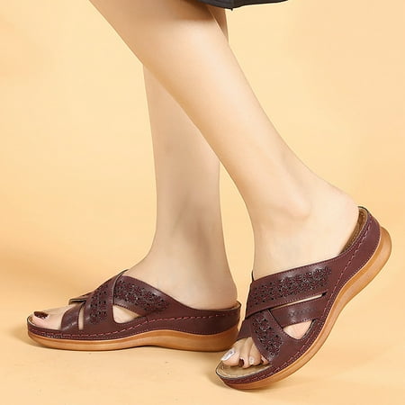 YOTAMI Womens Sandals Women Summer Slip-On Wedges Beach Open Toe Breathable Sandals Embroidery Shoes Wine
YOTAMI Womens Sandals Women Summer Slip-On Wedges Beach Open Toe Breathable Sandals Embroidery Shoes Wine