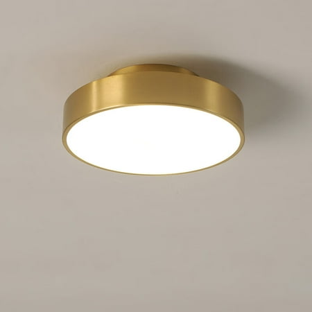 Litfad Round Aisle Semi Flush Mount Ceiling Fixture Metal 1-Light in Brass
