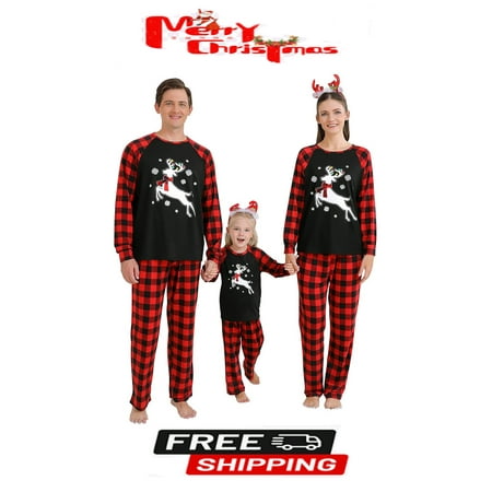 Sunisery Christmas Pajamas For Family Plaid