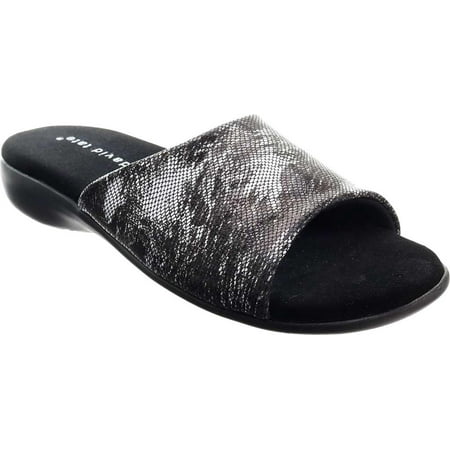 Women s David Tate Fran Slide Gray Snake Print Leather
