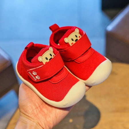 Toyella Velcro Baby Flying Knit Shoes For Boys And Girls Red 20cm