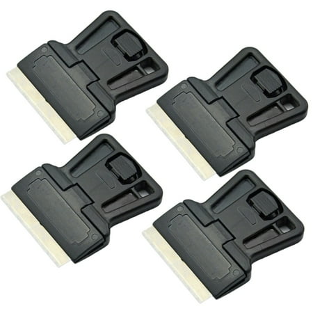 4PCS Mini Razor Cutter Painting Scraper -Sidedor Holder Handle Standard Black