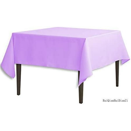 Linentablecloth 85-Inch Square Polyester Tablecloth Lavender