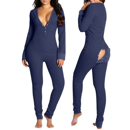 GuliriFei Women s Sexy Butt Flap Jumpsuit Long Sleeve V Neck Bodycon Romper Pajamas Sleep Night Wear Onesie Overalls
GuliriFei Women s Sexy Butt Flap Jumpsuit Long Sleeve V Neck Bodycon Romper Pajamas Sleep Night Wear Onesie Overalls
