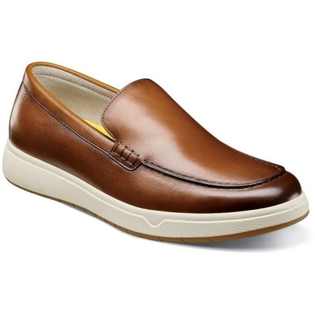 Men s Florsheim Heist Moc Toe Venetian Loafer Shoes Cognac Smooth 14388-221