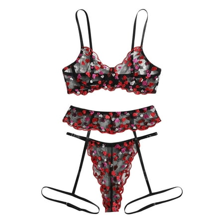 Women Pajamas New Fashion Lace Lingerie Steel Ring Garter Plus Size Pajamas Set