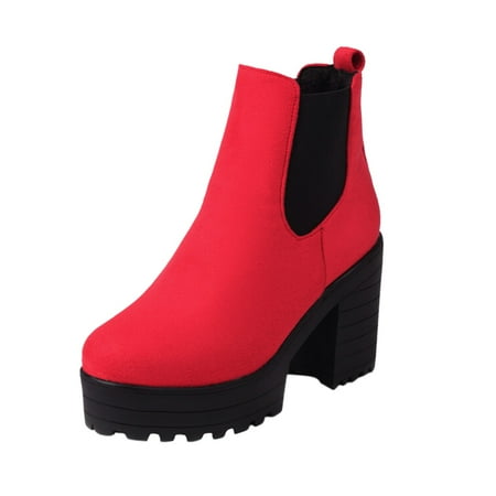 Women s Boots Solid Color Versatile Water Proof Platform High Heel Large Ankle Booties
Women s Boots Solid Color Versatile Water Proof Platform High Heel Large Ankle Booties