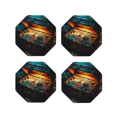 Naloa Underwater Treasure Chest Leather Coasters for Drinks Durable Drink Coasters 4 Set for Tabletop Protection Luxurious Home Décor and Housewarming Gift ( {designName})Octagon
Naloa Underwater Treasure Chest Leather Coasters for Drinks Durable Drink Coasters 4 Set for Tabletop Protection Luxurious Home Décor and Housewarming Gift ( {designName})Octagon