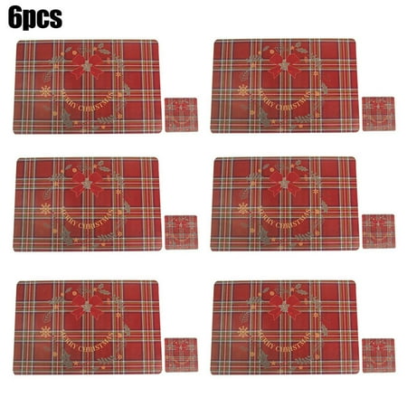 FANJIE 6 Set Christmas Placemats Cup Coasters Reusable Square Cup Coasters PVC Home Table Decor
FANJIE 6 Set Christmas Placemats Cup Coasters Reusable Square Cup Coasters PVC Home Table Decor