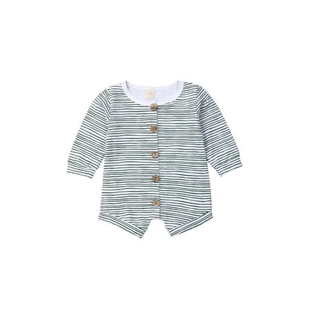 EWODOS Baby Jumpsuit Full-Sleeve Button Closure Striped Design Long Sleeve Round Neck Romper
EWODOS Baby Jumpsuit Full-Sleeve Button Closure Striped Design Long Sleeve Round Neck Romper