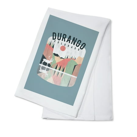 

Durango Colorado Elk Geometric Opacity Contour (100% Cotton Tea Towel Decorative Hand Towel Kitchen and Home)