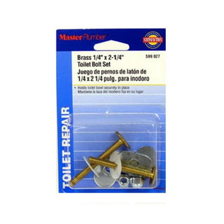 2PC Brass Craft 599027 Master Plumber 1/4 Inch By 2/1/4 Inch Toilet Bolt