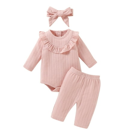 Baby Boy Girls Clothes Casual Ribbed Solid Long Sleeves Ruffle Romper Elastic Waist Pants Set Outfit
Baby Boy Girls Clothes Casual Ribbed Solid Long Sleeves Ruffle Romper Elastic Waist Pants Set Outfit