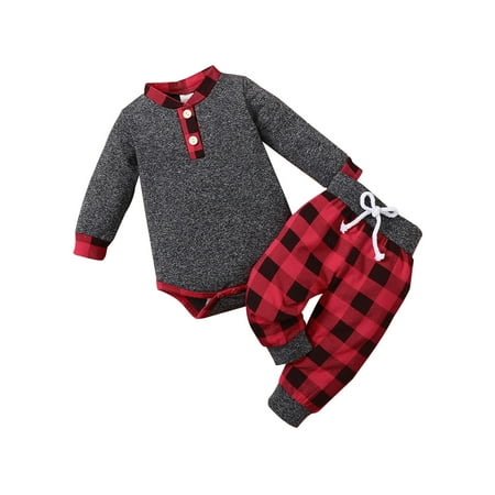 elfinBE Newborn Infant Baby Boy Print Check Long Sleeve Bodysuit And Elastic Pants Two-pieces Outfits Set 0-12M
elfinBE Newborn Infant Baby Boy Print Check Long Sleeve Bodysuit And Elastic Pants Two-pieces Outfits Set 0-12M